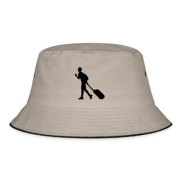 Travel - Bucket Hat - Khaki/Schwarz - Vorne