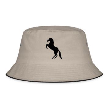 Pferd - Pferde - Bucket Hat - Khaki/Schwarz - Vorne