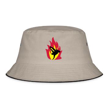 Breakdancer in the fire - Bucket Hat - khaki/black - Front