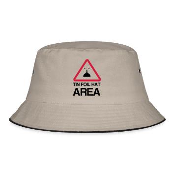 Tin Foil Hat Area - Bucket Hat - Khaki/Schwarz - Vorne