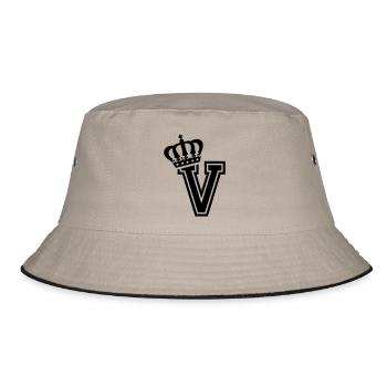 Buchstabe V - Bucket Hat - Khaki/Schwarz - Vorne