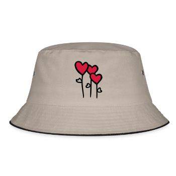 fleurs de coeur - Bob - kaki/noir - Devant