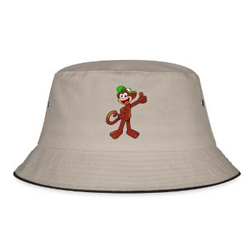 Affe - Bucket Hat - Khaki/Schwarz - Vorne