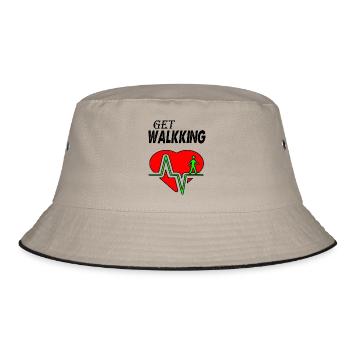 get walking - Bucket Hat - khaki/black - Front