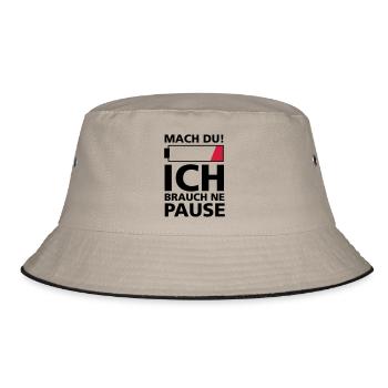 ICH BRAUCH PAUSE - Bucket Hat - Khaki/Schwarz - Vorne
