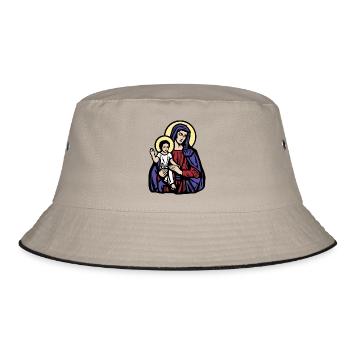 Mary and Jesus eu - Bucket Hat - khaki/black - Front