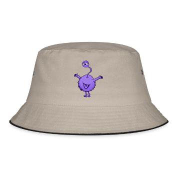 Monster lila mit einem Auge - Bucket Hat - Khaki/Schwarz - Vorne