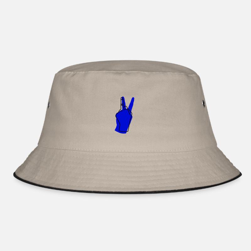 peace blue - Bucket Hat - khaki/black