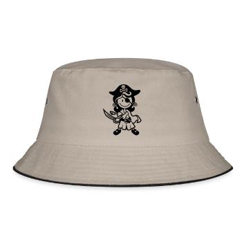 vl086a_piratenbraut_1c - Bucket Hat - khaki/black - Front