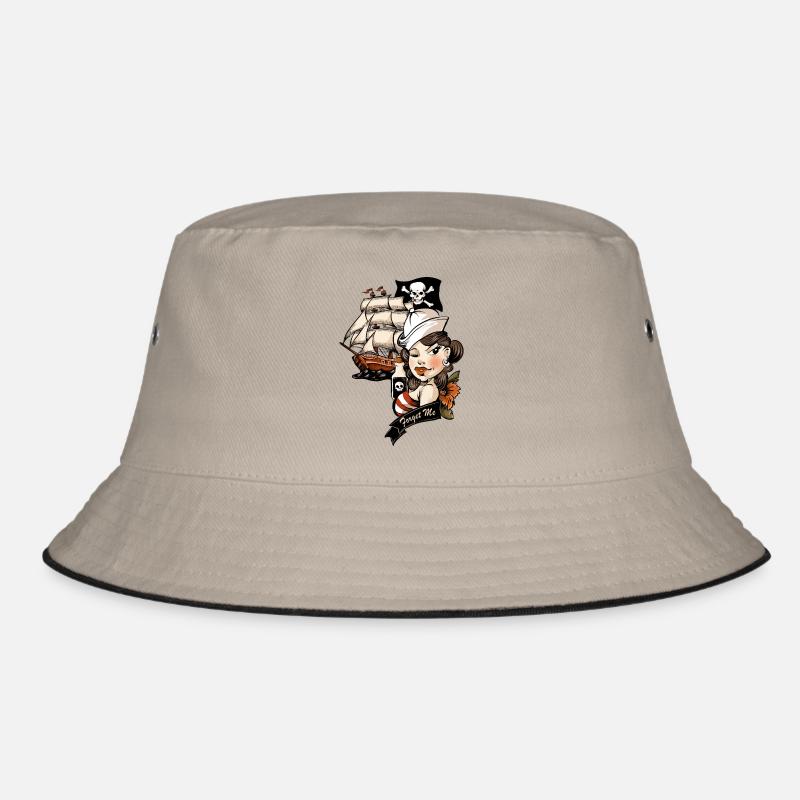 Pirate love tattoo Bucket Hat