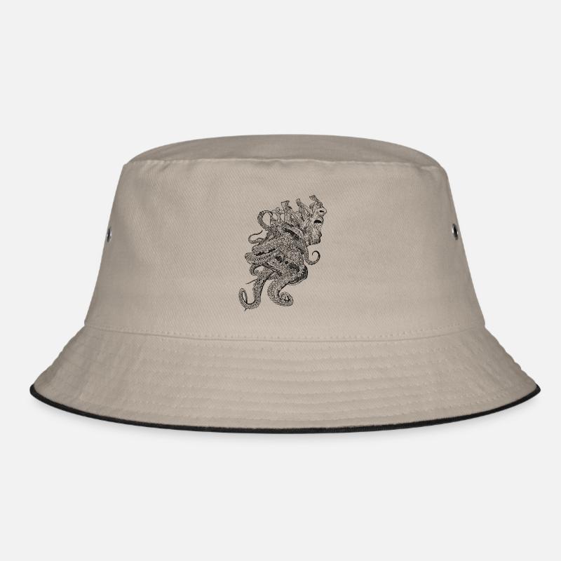 Tentakelschrei - Bucket Hat - Khaki/Schwarz