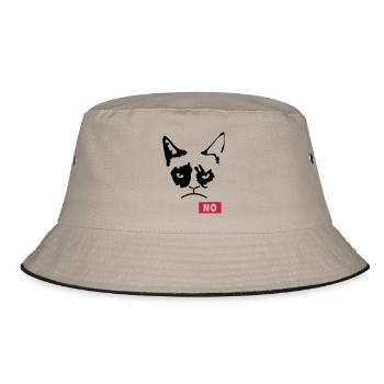 Grumpy Cat - Bucket Hat - Khaki/Schwarz - Vorne