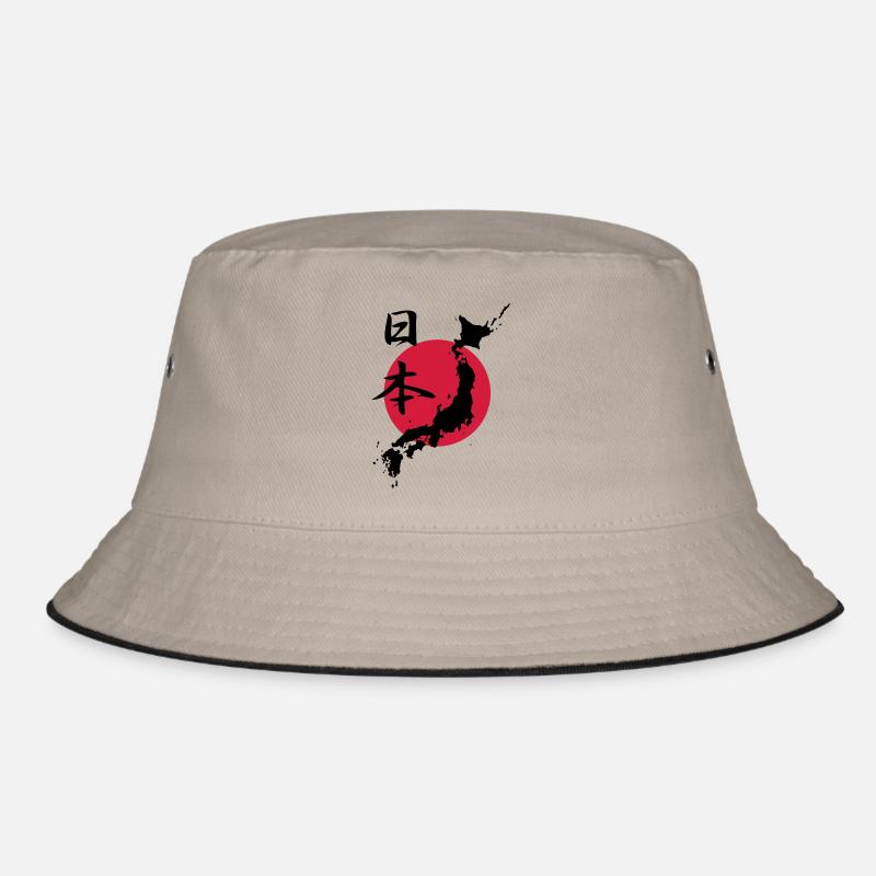 Japan 1 - Bucket Hat - Khaki/Schwarz