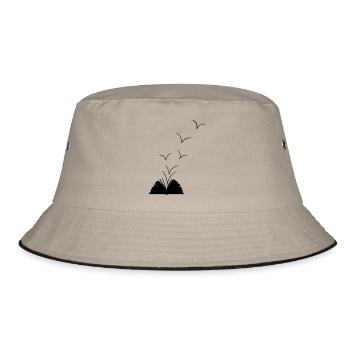 Offenes Buch - Bucket Hat - Khaki/Schwarz - Vorne