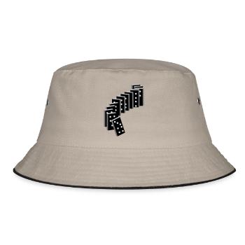 tile-based game with dominoes - Bucket Hat - khaki/black - Front