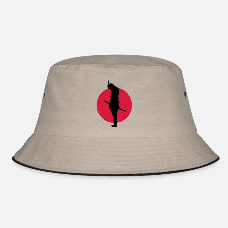 Japan Samurai Warrior (Japan flag) Bucket Hat