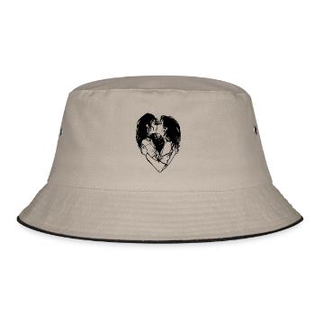 Women's love in the shape of a heart - Bucket Hat - khaki/black - Front