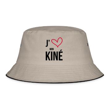J'aime mon Kiné - Bucket Hat - khaki/black - Front