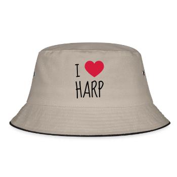 Harp - Harpe - Harfe - Music - Musique - Bucket Hat - khaki/black - Front