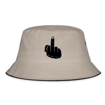 fuck_1 - Bucket Hat - Khaki/Schwarz - Vorne