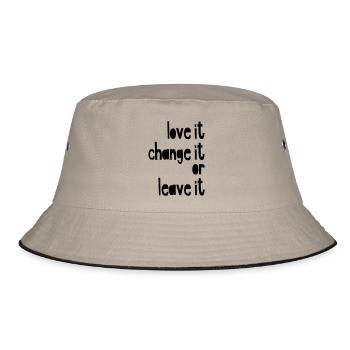 Love it, change it or leave it - Bucket Hat - Khaki/Schwarz - Vorne