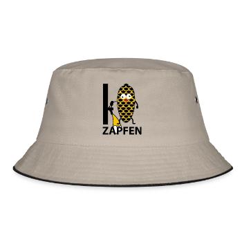 Zapfen zapft Bier - Bucket Hat - Khaki/Schwarz - Vorne