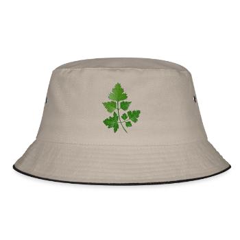 hand drawn parsley branch - Bucket Hat - khaki/black - Front