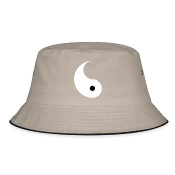Geteiltes Ying und Yang Zeichen für Paare Yin Yan - Bucket Hat - Khaki/Schwarz - Vorne