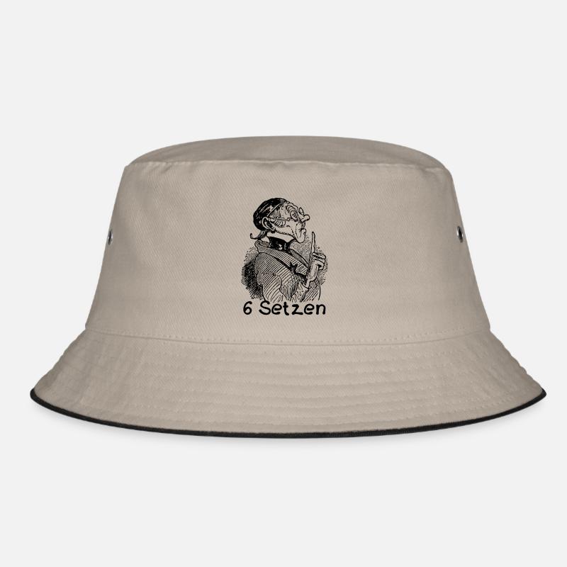 6 Setzen Max und Moritz Busch Lehrer Lämpel - Bucket Hat - Khaki/Schwarz