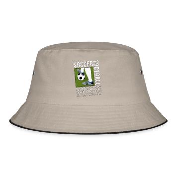 Fußball in verschiedenen Sprachen - Bucket Hat - Khaki/Schwarz - Vorne