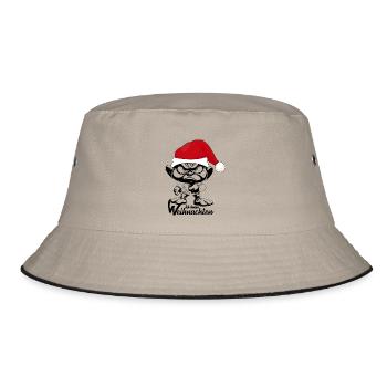 Ich hasse Weihnachten Gnome xmas - Bucket Hat - Khaki/Schwarz - Vorne