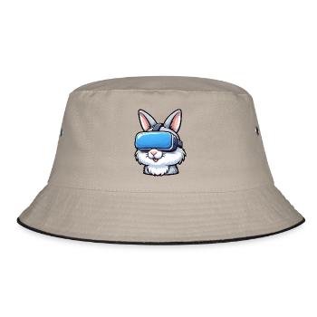 VR Gamer Bunny: Digital Game Adventure - Bucket Hat - khaki/black - Front