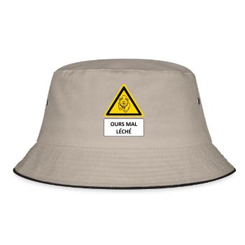 Bär schwer geleckt - Bucket Hat - Khaki/Schwarz - Vorne