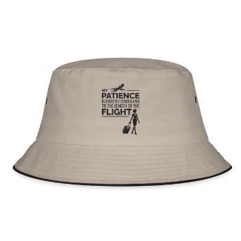 Flugbegleiter Flugbegleiter Flugbegleiterin Flugbegleiterin - Bucket Hat - Khaki/Schwarz - Vorne