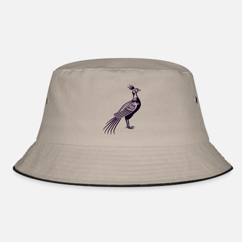 Pheasant Bird bird feather wings sky fly nature art Bucket Hat