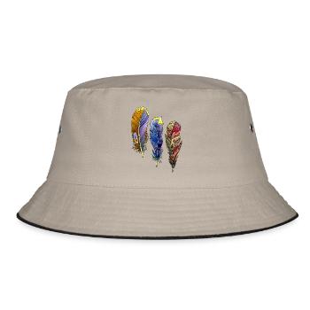 Feder - Bucket Hat - Khaki/Schwarz - Vorne