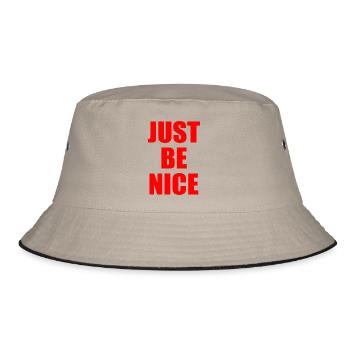 Just be nice - Bucket Hat - khaki/black - Front
