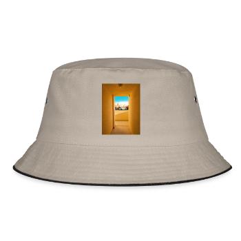 „framed sky“ - Fotokunst - Bucket Hat - Khaki/Schwarz - Vorne
