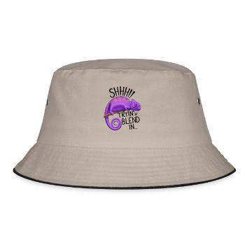 Chameleon trying to blend in - Bucket Hat - khaki/black - Front