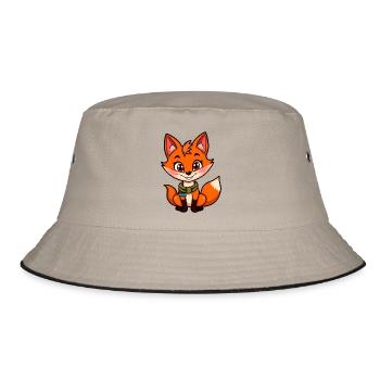 Renard orange joyeux avec écharpe verte - Bob - kaki/noir - Devant