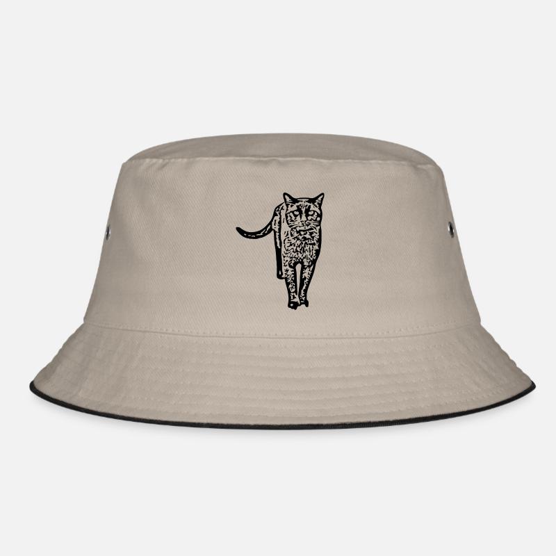 schwarze Katze Katze schwarz Katzen Geschenk Bucket Hat