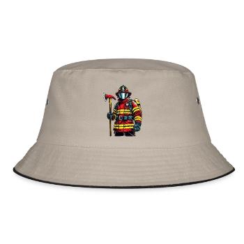 Firefighter - Bucket Hat - Khaki/Schwarz - Vorne