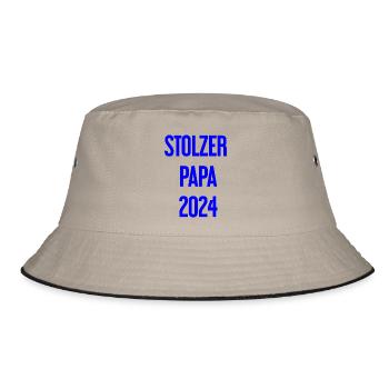 Stolzer Papa 2024 – für frischgebackene Väter - Bucket Hat - Khaki/Schwarz - Vorne