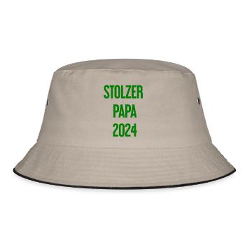Stolzer Papa 2024 – für frischgebackene Väter - Bucket Hat - Khaki/Schwarz - Vorne