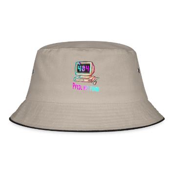 404 Retro Design - Bucket Hat - Khaki/Schwarz - Vorne