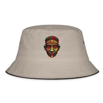Masque africain aux couleurs de l'Afrique - Bob - kaki/noir - Devant