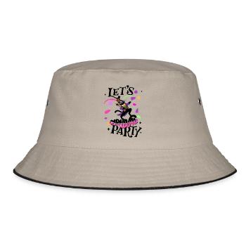 Karneval Party - Bucket Hat - Khaki/Schwarz - Vorne