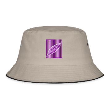 Feather on vertical bar - Bucket Hat - khaki/black - Front