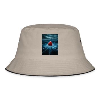 Heart on broken - Bucket Hat - khaki/black - Front