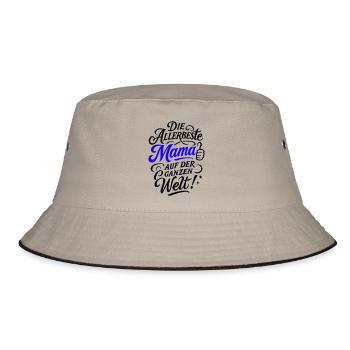 Allerbeste Mama Spruch - Bucket Hat - Khaki/Schwarz - Vorne